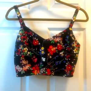 Express Floral Bustier Crop Top